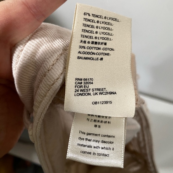 Anthropologie Retro Tapered Straight Jeans in Cream Size 28 Tencell Cotton Blend - Picture 8 of 9